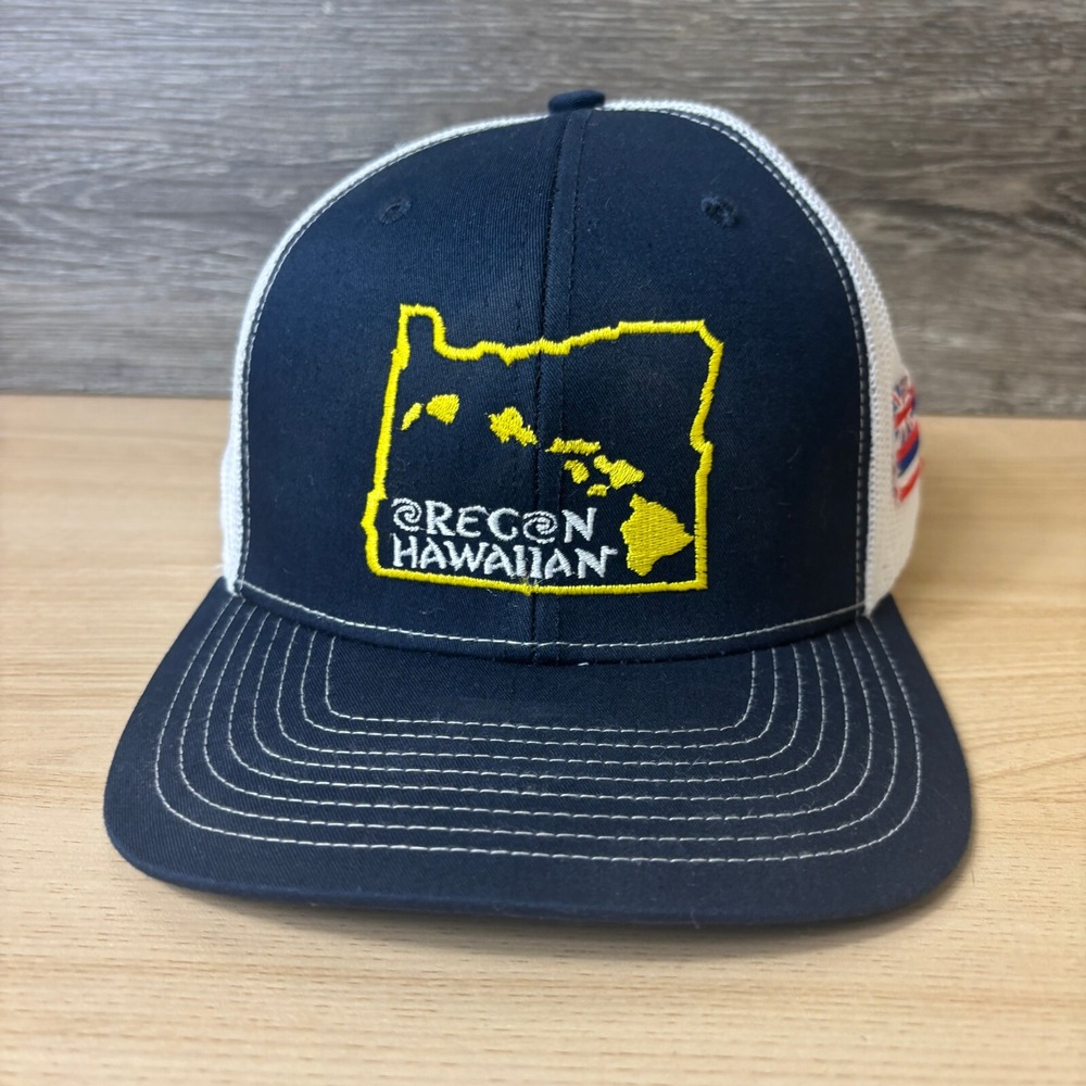 Pono Hukilau Hat Cap Snap Back Blue Trucker Oregon Hawaiian Hawaii Adjustable